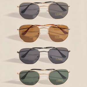 Metal Frame Round Lens Sunglasses Set
