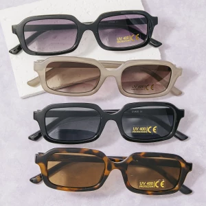 Retro Rectangle Frame Uv400 Sunglasses
