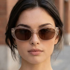 Plastic Frame Oval Lens Sunglasses Set