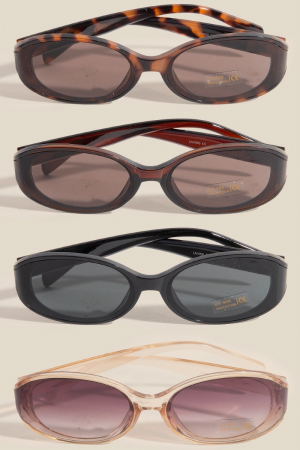 Narrow Oval Lens Sunglasses Set