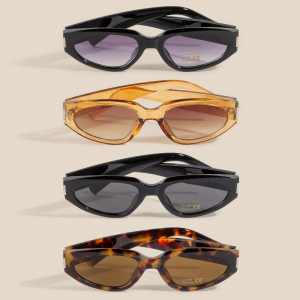 Sporty Rectangle Lens Sunglasses Set