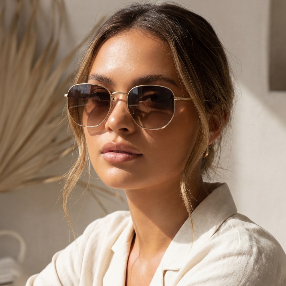 Uv Protection Metal Frame Sunglasses Set