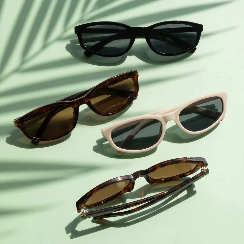 Slim Oval Cat Eye Sunglasses