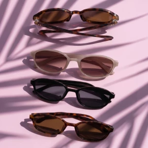 Slim Oval Frame Retro Sunglasses