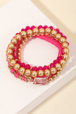 Assorted Ball Beaded Stackable Bracelet Set