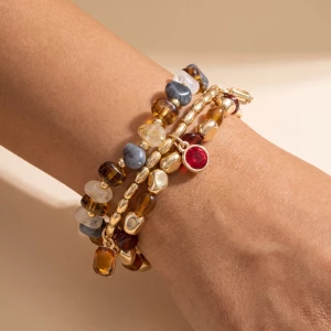 Multi Strand Glass Bead Stretch Bracelet