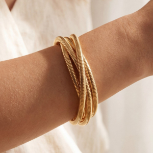 Interlocking Snake Chain Bangle Set