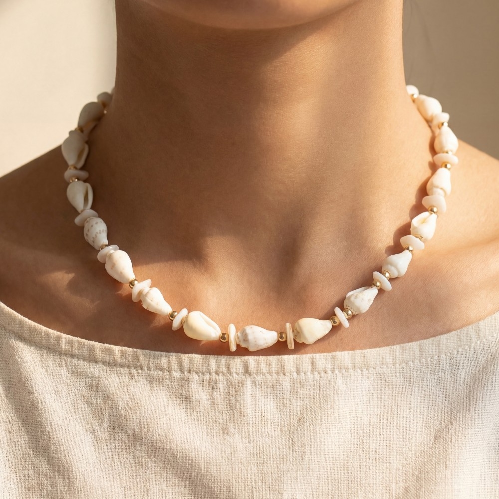 Mini Sea Shells Beaded Necklace