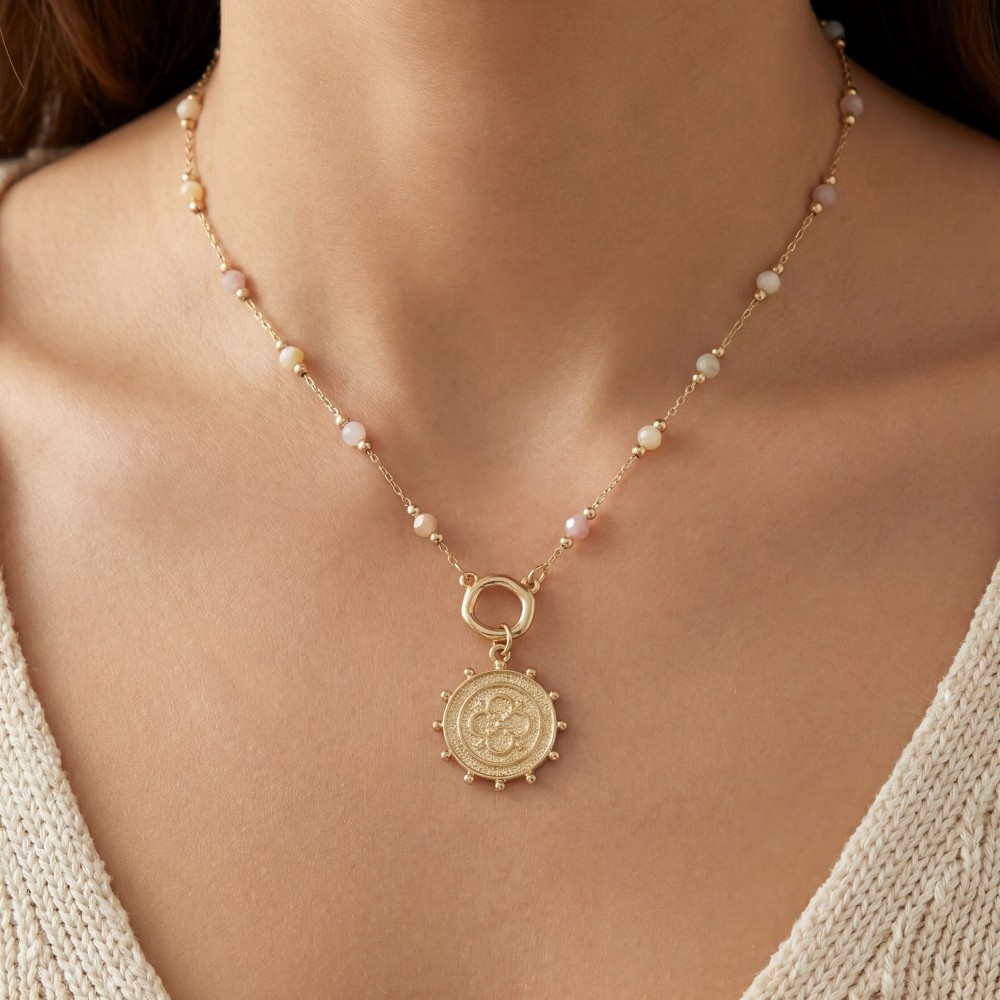 Clover Coin Pendant Necklace