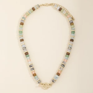 Semi Precious Bead Toggle Statement Necklace