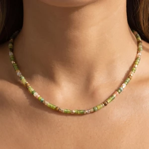 Multi Tone Seed Bead Strand Necklace