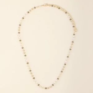 Dainty Faceted Bead Station Chain Necklace