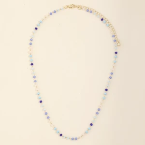 Dainty Faceted Bead Station Chain Necklace