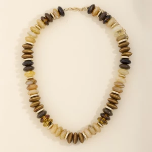 Chunky Saucer And Rondelle Bead Necklace