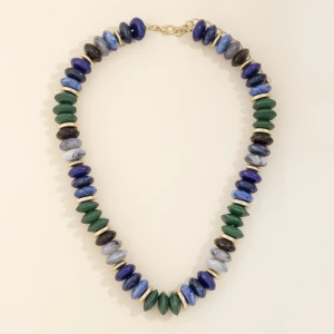 Chunky Saucer And Rondelle Bead Necklace
