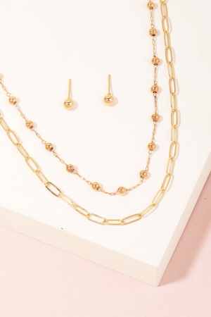 Assorted Chain Link Layered Necklace Set