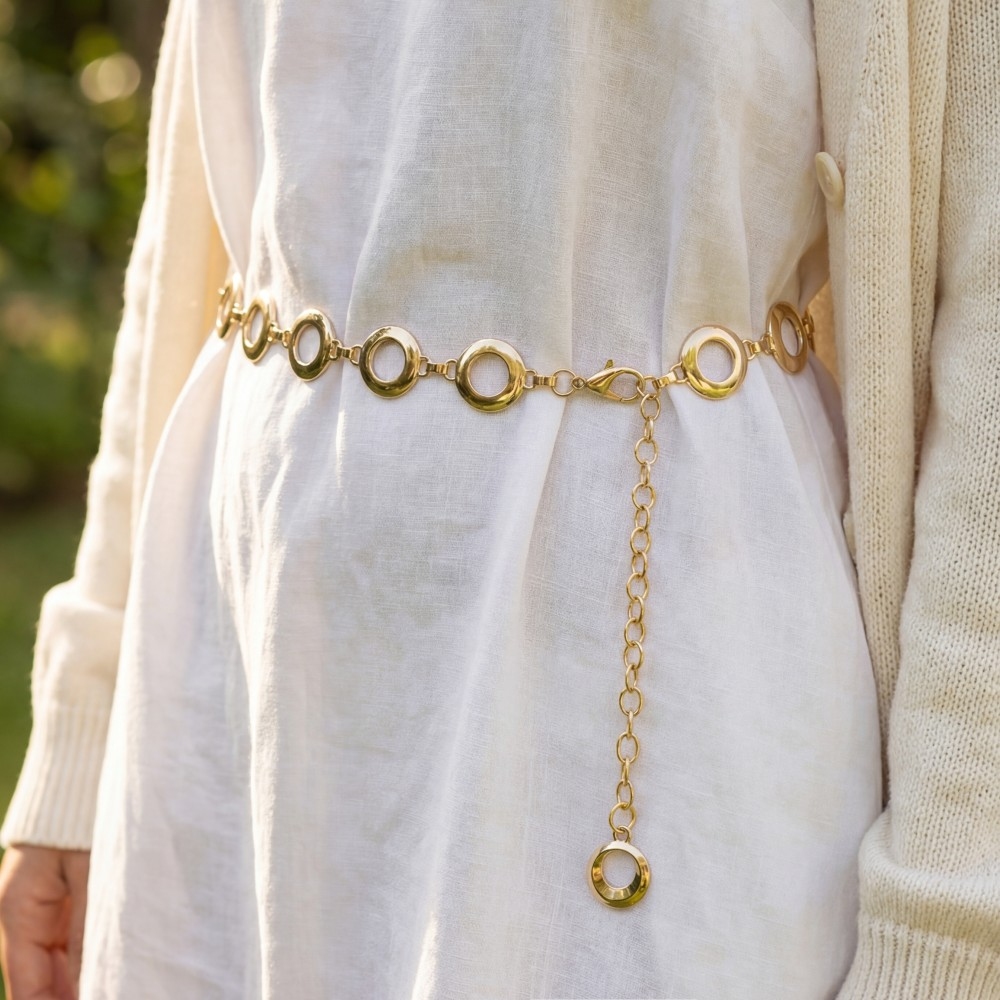 Open Circle Link Chain Belt
