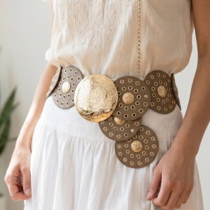 Concho Disc Eyelet Statement Western Belt