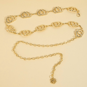 Hammered Double Heart Chain Belt