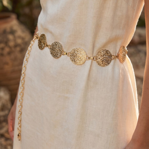 Hammered Circle Disc Chain Belt