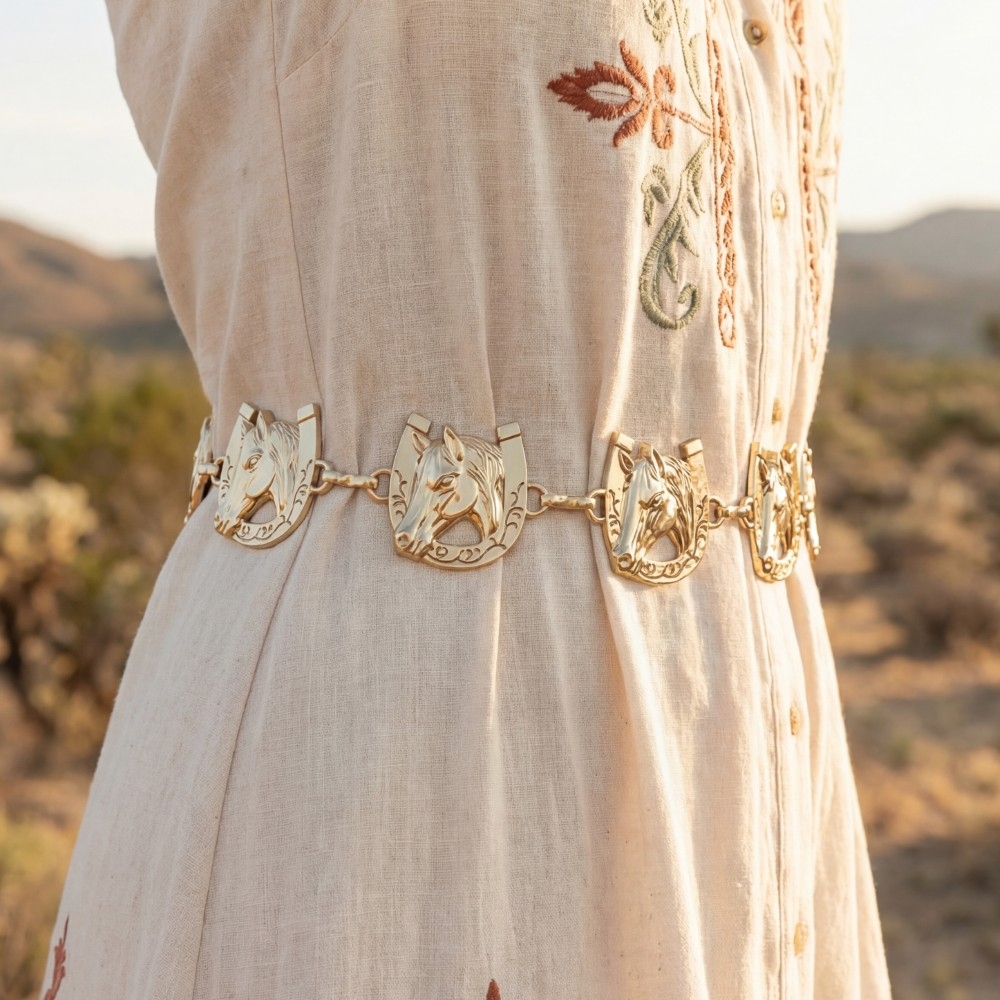Horse Horseshoe Concho Chain Belt