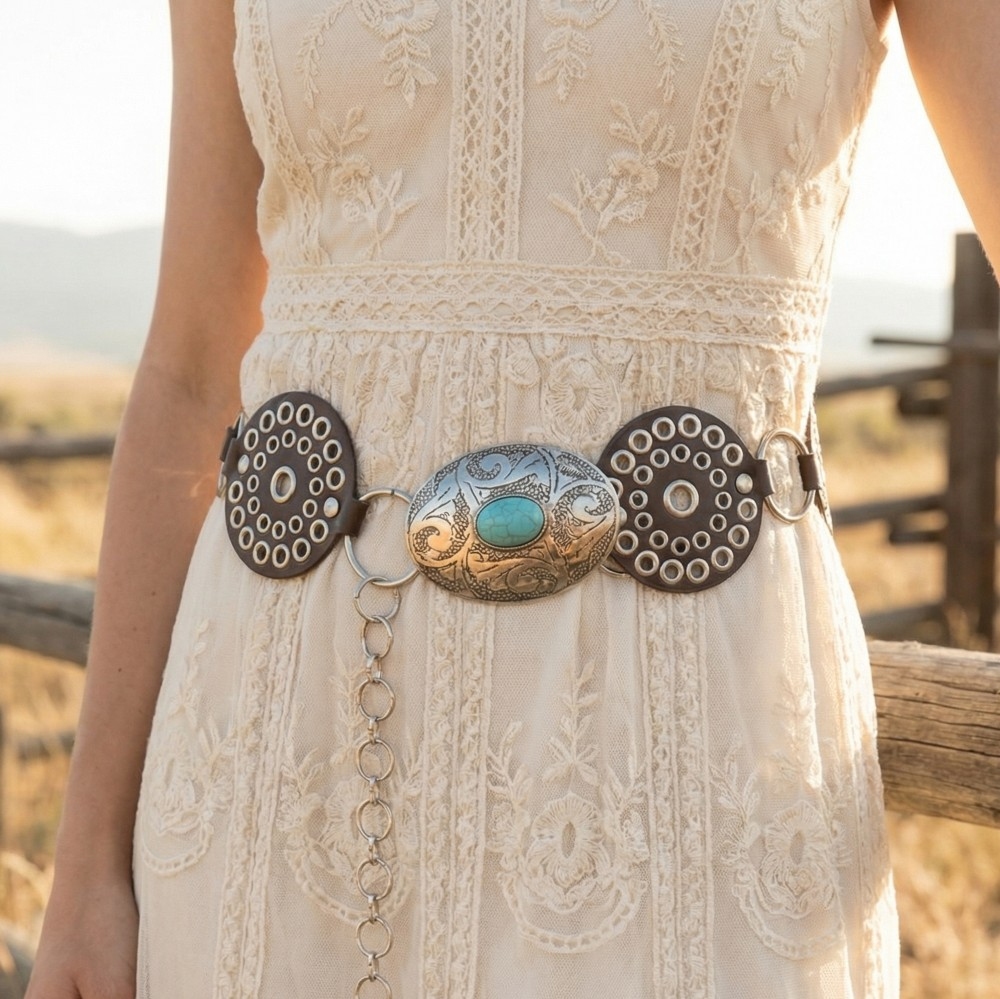 Turquoise Concho Ring Belt