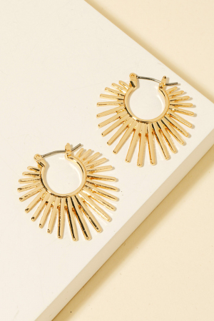 Metallic Bar Sunshine Hoop Earrings