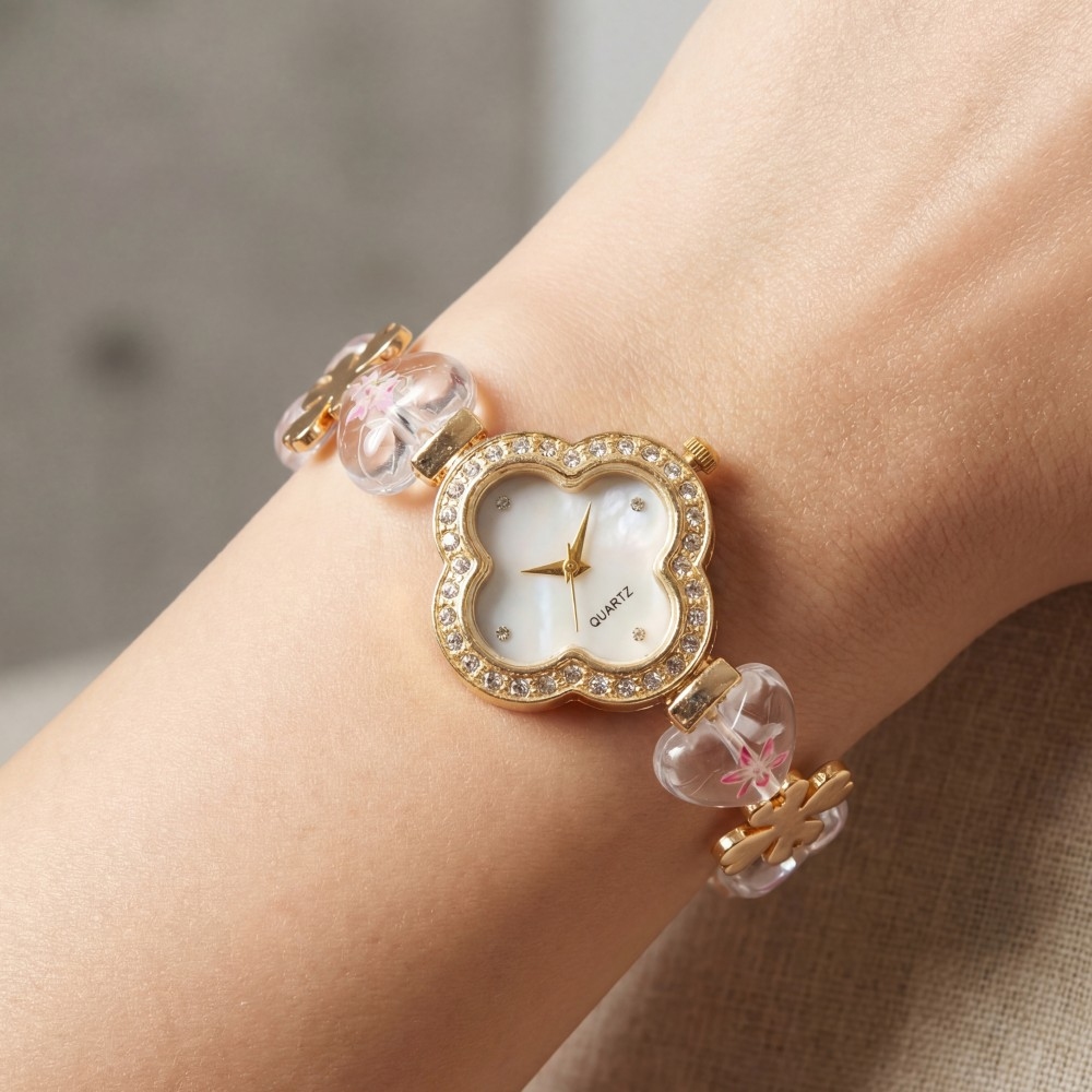 Clover & Heart Cz Bracelet Watch