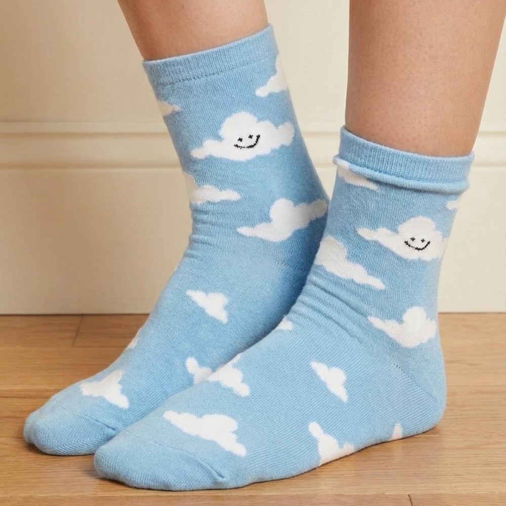 Smiling Cloud Blue Skies Socks