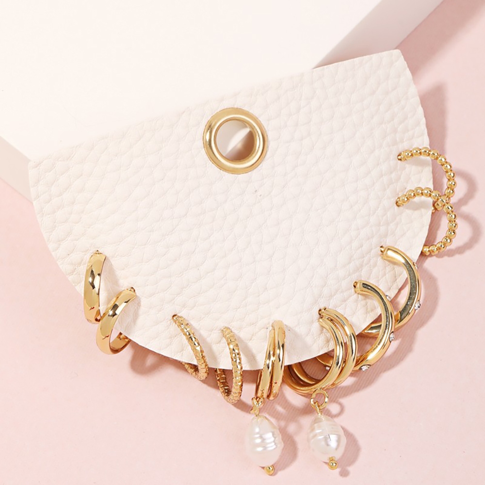 Mixed Metallic Hoop Earrings Set