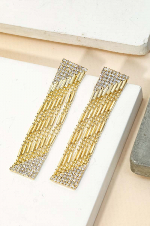 Rectangle Chain Link Dangle Earrings