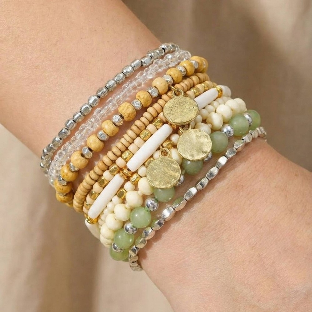 Multi Bead Stretch Assorted Bracelet Set