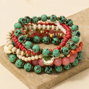 Assorted Bead Types Beaded Bracelet Set