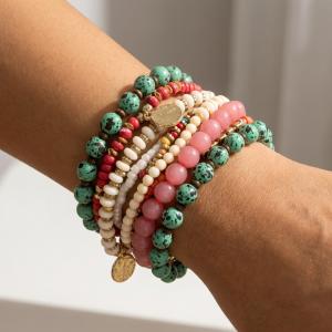 Assorted Bead Types Beaded Bracelet Set